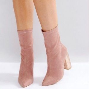 Public Desire Crackled Blocked Heeled Ankle Boots